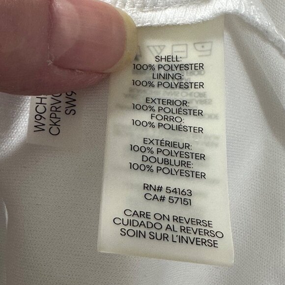 Calvin Klein Womens White Sleeveless Blouse 1X Lined Layered Flowy Feminine - Picture 5 of 11
